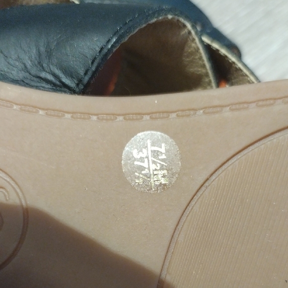 Lucky Brand Black and Tan Strappy Sandals - Picture 12 of 14